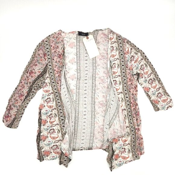 Naïf Cardigan Size 3X Womens Paisley Print  Gauze Open Front Garden Fairy Boho - Picture 1 of 8